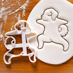 Yoga Dog Warrior Pose 2 Cookie Cutter Cookie India biscuit cutter puppy treats beginner yoga canine pose biscuit fondant clay cutter namaste kawaii dog themed baking tool (ONLY WARRIOR POSE 2