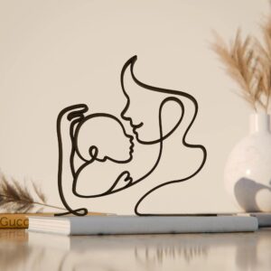 New Mom Line Art Figure, Unique New Mom Gift Idea, Line Art Sculpture, Minimalist Home Decor | Ideal for Home Decor, Gift (Pack of 1)