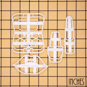 Lipstick Nailpolish Kiss Eyeshadow box cookie Cutter