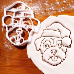 Border Terrier Santa Hat Cookie Cutter | Festive Dog Face Biscuit Mold for Holiday Baking, Perfect for Pet Lovers and Dog Treats