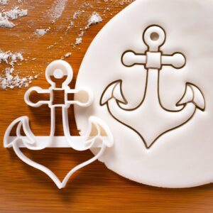 Anchor Cookie Cutter Cookie Nautical Theme Biscuit Cutter Marine Wedding Ocean Sea Party Baking Tool Captain Design Baby Shower Birthday Celebration Maritime Kitchen Mold (ONLY Anchor)