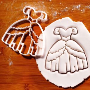 Princess Dress Cookie Cutter Fairy Tale Biscuit Mold Royal Party Baking Enchanted Celebration Treats Regal Gown Shaped Cookies Princess Birthday Events Magical Occasions (ONLY PRINCESS DRESS)