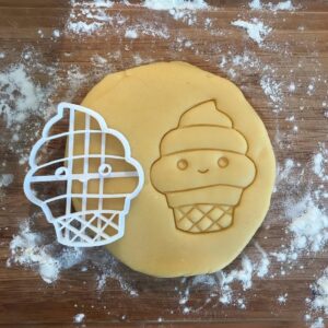 Black Ice Cream Cookie Cutter Cone Shape for Baking Polymer Clay Earrings Jewelry Making Fondant Crafts Food Lover Gift DIY Party Favor Kitchen Tool
