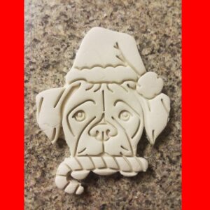 Black American Boxer Dog Christmas Version Cookie Cutter Cookie Holiday Dog Treat Mold for Pet Lovers Festive Baking Custom Dog Biscuits Winter Party Snacks and Holiday Crafts