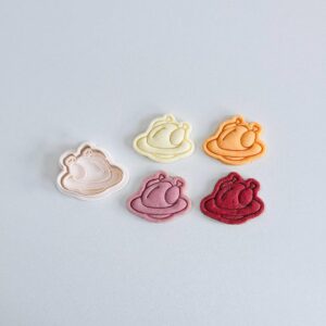 Black Roast Turkey Cookie Cutter Thanksgiving Cookie Cutter Stamp Set Black Turkey on Plate Fondant Molds for Holiday Baking Cookies Pastry Dough Candy Kitchen Cookie Cutters Set