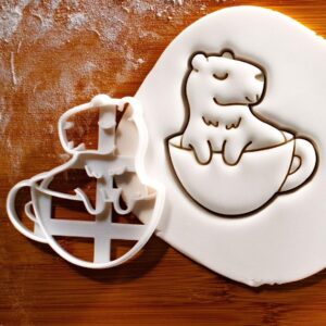 Cappyccino Cookie Cutter Cookie India Biscuit Cutter Cute Capybara in Coffee Cup Animal Lover Themed Cookies Adorable Fondant Clay Cutter Baking Tool Coffee Party Treats (ONLY CAPPYCCINO)