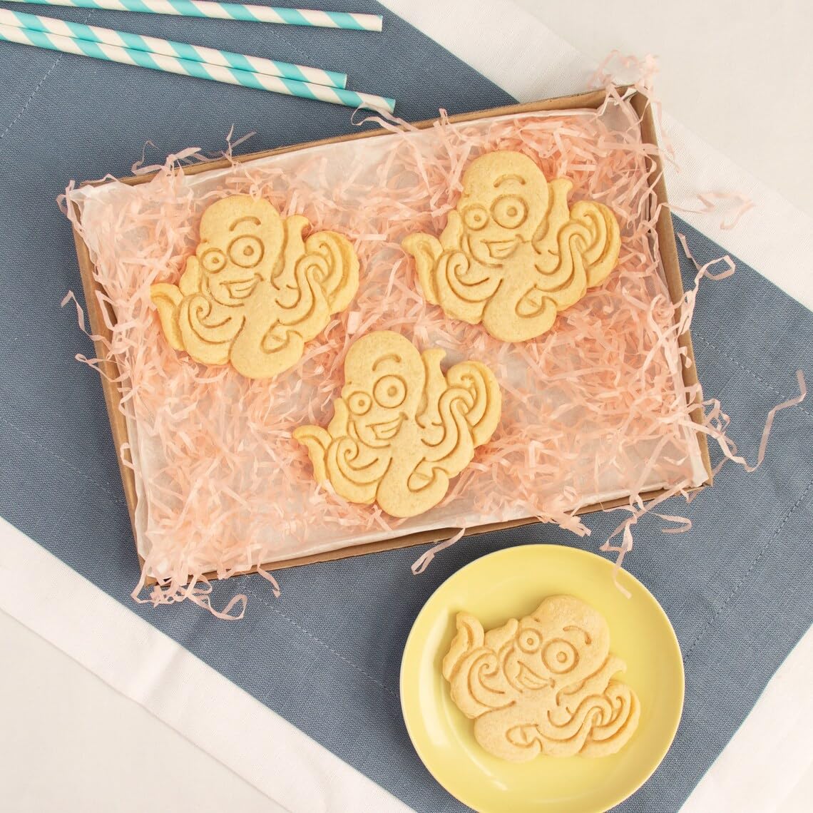 Octopus and Marine Animals Cookie Cutter Set Bake Biscuit Mold Conservation Theme Gingerbread Craft Tools Cute Ocean Animal Shapes for Baking and Decorating (ONLY OCTOPUS) - Image 2
