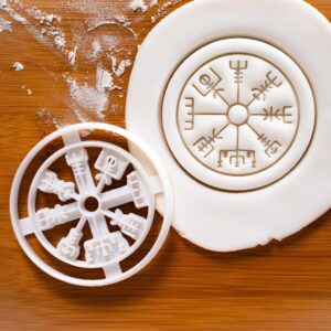 Runic Compass Cookie Cutter Biscuit Mold Featuring Icelandic Magical Stave Astarstafur Rune Sigil Mythology Galdrastafur Spell Symbol Baking Themed Parties Mystical Treats (ONLY RUNIC COMPASS)
