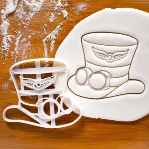 Steampunk Hat Cookie Cutter Cookie India Biscuit Cutter Victorian Era Science Fiction Party top hat Mechanical Vintage Industrial Fondant Clay Cutter Baking Tool (ONLY Steampunk HAT)