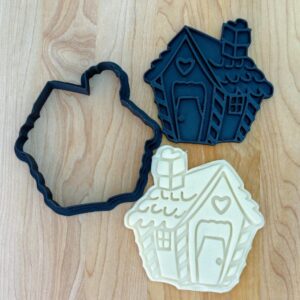 Gingerbread House Christmas Cookie Cutter and Stamp Set Cookie for Fondant Clay Dough Holiday Sugar Cookies Baking Decorating Tool for Christmas Crafts DIY Made in India