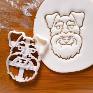 Mini Schnauzer Face Cookie Cutter for Dog Lover Baking Treats Veterinary Events Adoption Drives Miniature Schnauzers Party Biscuits Pet Care Gifts Animal Rescue Craft Fondant Tool (ONLY FACE)