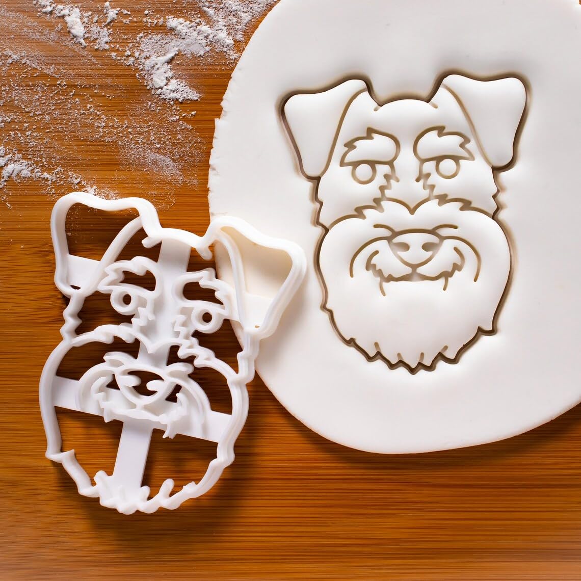 Mini Schnauzer Face Cookie Cutter for Dog Lover Baking Treats Veterinary Events Adoption Drives Miniature Schnauzers Party Biscuits Pet Care Gifts Animal Rescue Craft Fondant Tool (ONLY FACE)