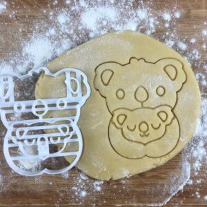 Black Koala Cookie Cutter Mama and Baby Koala Wildlife Cookies Australia Theme Baking Tool Koala Bear Gifts Baby Shower Gift for Mom Biscuit Fondant Clay Cutter for Home Baking Parties