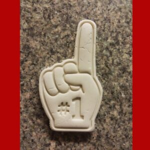Black Number One Hand Cookie Cutter Cookie India Sports Theme Biscuit Cutter for Football Soccer Basketball Baseball Fan Treats Team Party Snacks Game Day Cookies Athlete Celebration