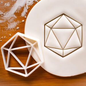 Icosahedron Cookie Cookie Cutter Design 1 for Baking Platonic Geometric Shape Cookies, Perfect for Mathematics Teachers, STEM Educators, Math Enthusiasts, Classroom Use, (ONLY Design 1)