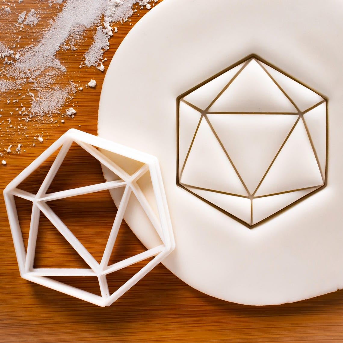 Icosahedron Cookie Cookie Cutter Design 1 for Baking Platonic Geometric Shape Cookies, Perfect for Mathematics Teachers, STEM Educators, Math Enthusiasts, Classroom Use, (ONLY Design 1)