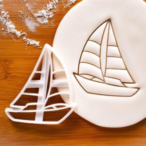 Sailboat Cookie Cutter for Nautical Theme Party Baking Sailing Boat Biscuit Cutter Baby Shower Wedding Birthday Bachelorette Yacht Maritime Bon Voyage Fondant Clay Craft Tool (ONLY SAILBOAT)