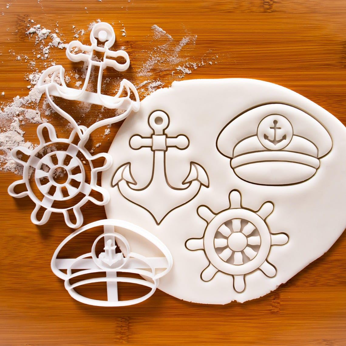 Ship Wheel Cookie Cutter Cookie Nautical Theme Biscuit Cutter Marine Wedding Ocean Sea Party Baking Tool Anchor Design Baby Shower Birthday Celebration Maritime Kitchen Mold (ONLY SHIP WHEEL) - Image 3