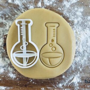 Black Conical Flask Cookie Cutter Lab Equipment Biscuit Cutter Test Tube Science Laboratory Cookie Stamp Gift for Medical Student Science Geek Pastry Fondant Dough Tool