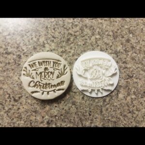 We Wish You a Merry Christmas Embosser Stamp for Cookie and Cupcake Decoration Holiday Baking Fondant Icing Stamp Santa Theme Christmas Party Treats Kids Baking Tools Christmas Supplies