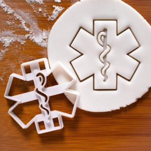 EMS Medicine Cookie Cookie Cutter for Biscuits Emergency Medical Services Symbol Shape for Paramedics Doctors Nurses Health Students EMT Graduation Gifts Healthcare Party Baking (ONLY EMS)