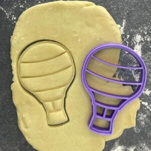 Hot air balloon vehicle cookie cutter for baking shortbread biscuits, fondant cutting, sugar paste shaping, pastry crafting, travel-themed cake decoration, homemade dessert making tool