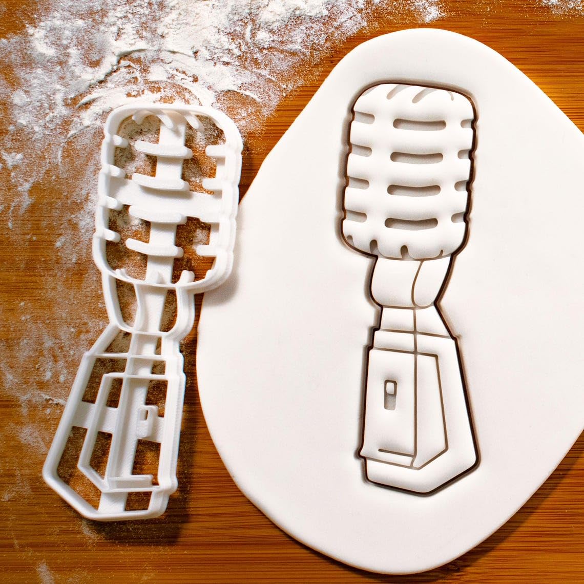 Retro Style Microphone for music enthusiasts, performers, and event planners, this cutter adds an authentic and stylish touch to dessert tables and party favors that celebrate