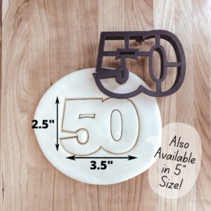 50 Cookie Cutter Cookie for Fondant, Clay Crafting, Baking, Milestone Birthday Celebrations, 50th Anniversary Parties, Special Event Baking, and Creative Cake Decorating in India
