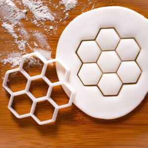 Cookie Honeycomb cookie cutter hexagon bee biscuit fondant cutter honeybee themed baking tool insect shaped treats apiary birthday party favor pollination garden nature craft (ONLY HONEYCOMB)