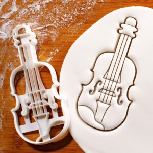 Violin Shape Cookie Cutter for Baking Musical Instrument Biscuits Classical Music Themed Birthday Parties Orchestra Concert Acoustic Music Celebration School Recital and Baking (ONLY VIOLIN)