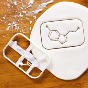 Serotonin Molecule Cookie Cutter Happy Chemical Design One for Baking Psychology Biology Chemistry Graduation Gifts Neurotransmitter Hormone Motivation Science Themed Treats (ONLY DESIGN 1)