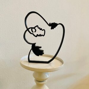Minimalist Love Statue Sculpture: Abstract Shelf Sitter for Housewarming Gifts
