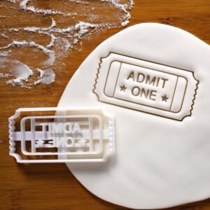 Retro Movie Ticket Cookie Cutter � Classic Admit One Cinema Entrance Biscuit Mold, Event Invitation, Film Party Decor Carnival Theme Birthday Celebration Movie Lovers Baking Tool (ONLY TICKET)