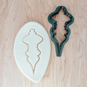 Christmas Holiday Long Ornament Outline Cookie Cutter Cookie for Sugar Cookies, Fondant, Dough, and Clay Christmas Tree Decorations DIY Baking Craft Projects Made in India