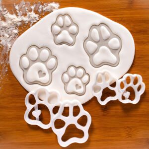 4 Paw Prints Cookie Cutter | Biscuit Cutter for Dog and Cat Lovers | Realistic Paws Print, Footprints, Puppy and Pup Snacks, Pet Lover Gifts, Animal Themed Baking Mould (PACK OF 4)