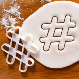 Hashtag Cookie Cutter for Fondant, Biscuit, Dough, Clay, and Cheese | Unique #Tag Shape Cutter for Creative Baking and Crafts