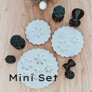 Mini Snowflake Stamp Set Cookie for Cookies, Fondant, Clay Snowflake Cookie Cutter and Stamp for Winter Holidays Cake Decorating DIY Craft Projects Made in India