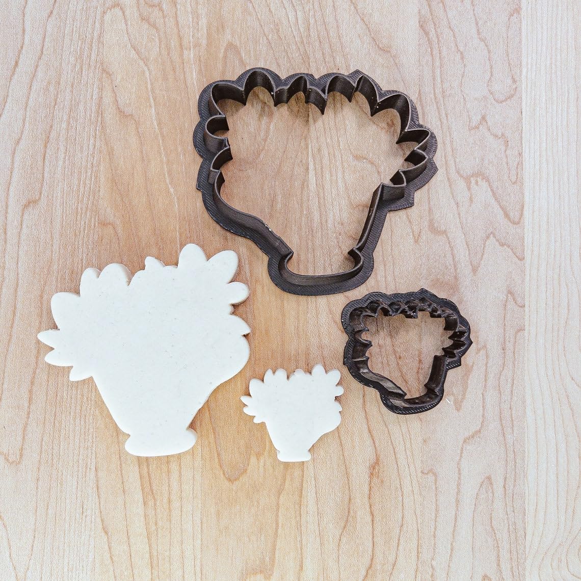 Flowers in Teacup Cookie Cutter Cookie for Fondant, Clay, Dough Outline of Floral Bouquet in Cup, Garden Tea Party Theme Baking and Craft Tool for Spring and Floral Cookies Made in - Image 4
