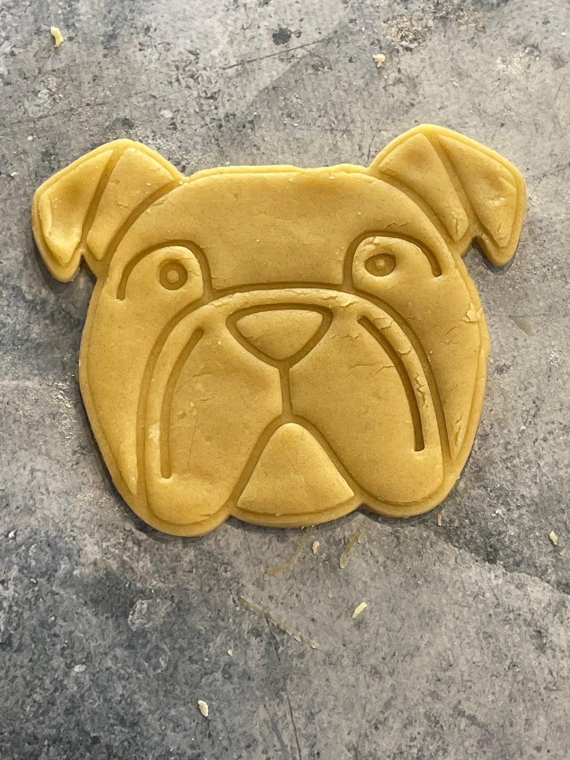 Bulldog shaped cookie cutter for making shortbread biscuits pastry fondant sugar paste treats fun dog theme dessert decoration baking at home kitchen use homemade by - Image 2