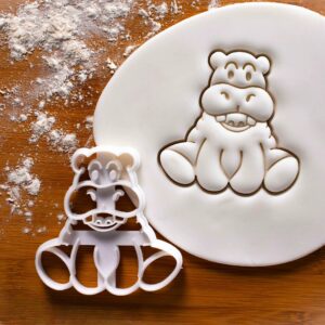 Baby Hippo Cookie Cutter | Safari and Jungle Biscuit Cutter for Baby Showers, Kids' 1st Birthday Parties, and Zoo-Themed Events