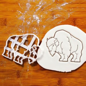 Wood Bison Body Cookie Cutter for Buffalo Shaped Baking American Bison Subspecies Biscuit Mold Wildlife Themed Parties Snowy Forest Birthday Events Nature Crafts Animal (ONLY WOOD BISON BODY)