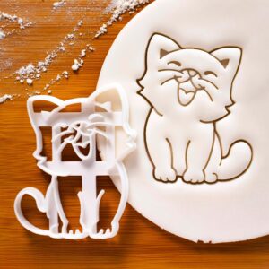 Happy Face Cat Cookie Cutter | Cute Cat-Themed Biscuit Molds for Kids Parties | Smiling Kitty Whiskers Design for Baking Fun, Animal-Lover Gifts, and Creative Kitchen Ideas(ONLY HAPPY CAT)