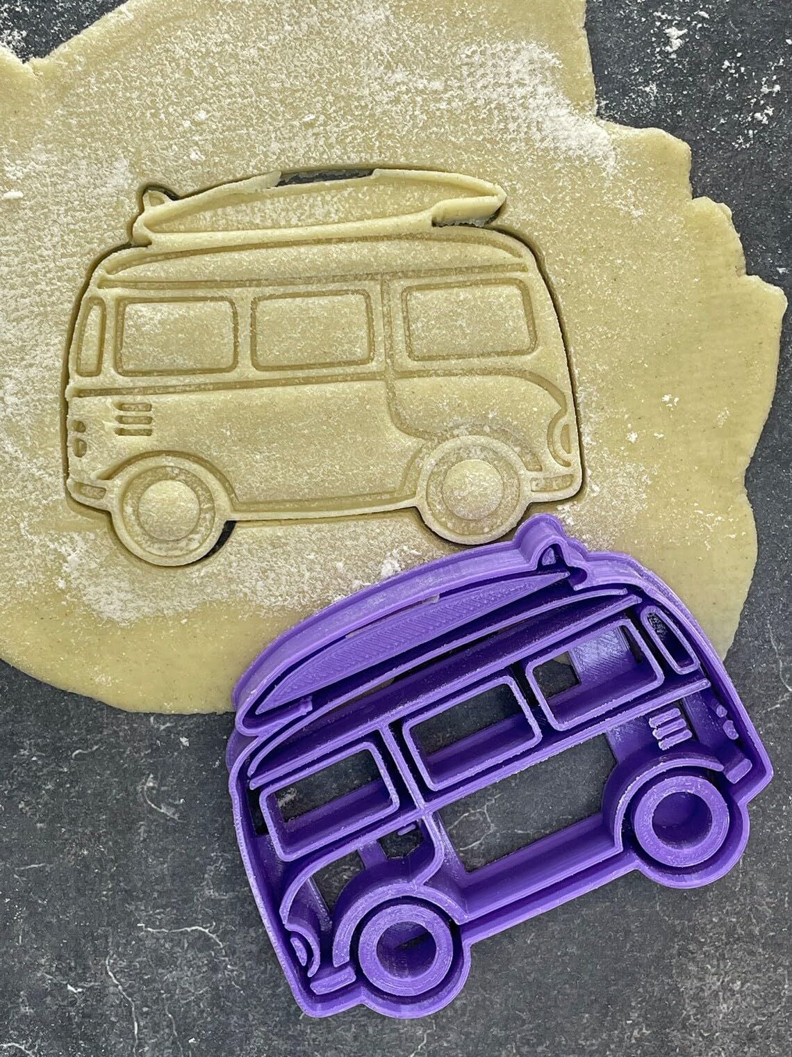 Combi Van Vehicle Cookie Cutter Profile Shape for Making Shortbread Biscuits Pastry Sugar Paste Fondant Cake Decoration Homemade Baking Transport Theme Birthday Party by - Image 2