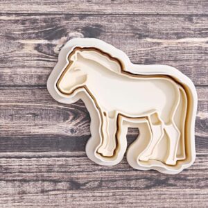 Przewalskis horse cookie cutter set for baking wild horse cookies fondant cake toppers animal conservation themed treats kids educational crafts zoo party decorations and nature