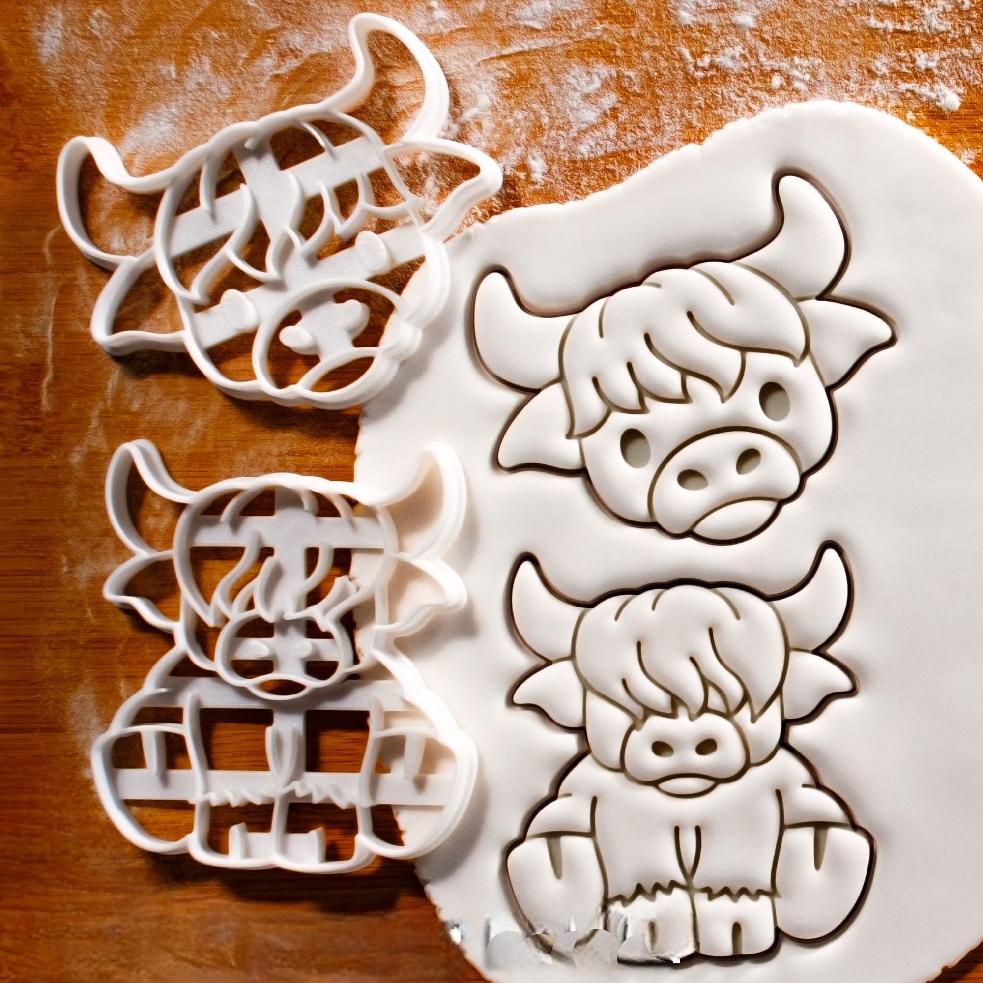 Cute Highland Cow Face Cookie Cutter - Essential for Farm Animal and Scottish Highlands-Themed Baking! (Only Face) - Image 2