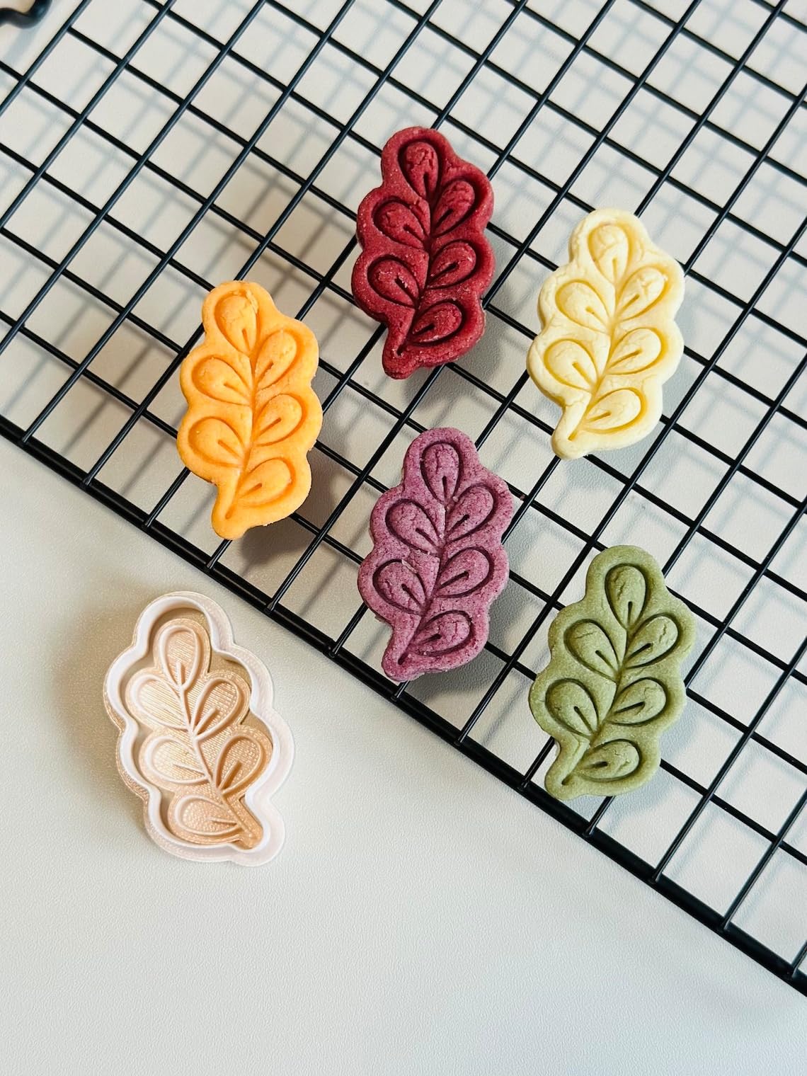 Black Leaf Cookie Cutter Stamp Set Spring Greenery Eucalyptus Leaf Shape Baking Tool for Cookies Fondant Clay Treats Creative Dessert Making for Parties Home Baking and Everyday Use - Image 6