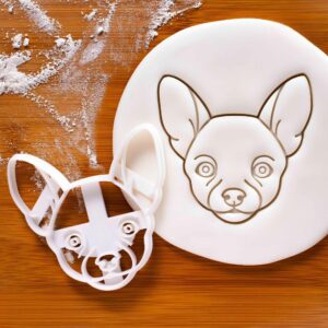 Chihuahua Face Cookie Cutter � Perfect for Baking Dog-Shaped Treats, Pet Lover Gifts, Animal-Themed Desserts, Dog Party Essentials, Cute Cookie Mold for Dog Lovers and Animal Fans (ONLY FACE)