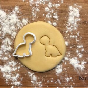 Black Dinosaur Cookie Cutter for Brontosaurus Cookies Polymer Clay Fondant Cutter Jewelry and Earring Craft DIY Birthday Party Favor Prehistoric Animal Treats