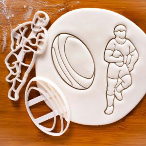 Rugby Ball and Player Cookie Cutter