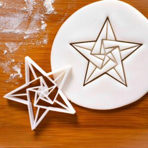 Origami Star Cookie Cutter | Unique 5-Sided Design | Perfect for Fractal Art and Creative Baking | One-of-a-Kind Biscuit Cutter (DESIGN-2) (ONLY ONE CUTTER)
